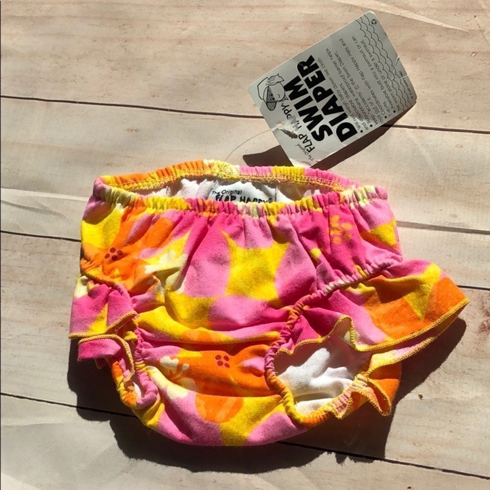 🍭6/$30 NWT Flap Happy Tropical Swim Diaper 6 mo